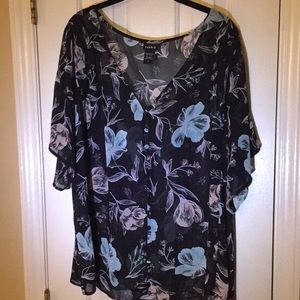 Torrid floral sheer top